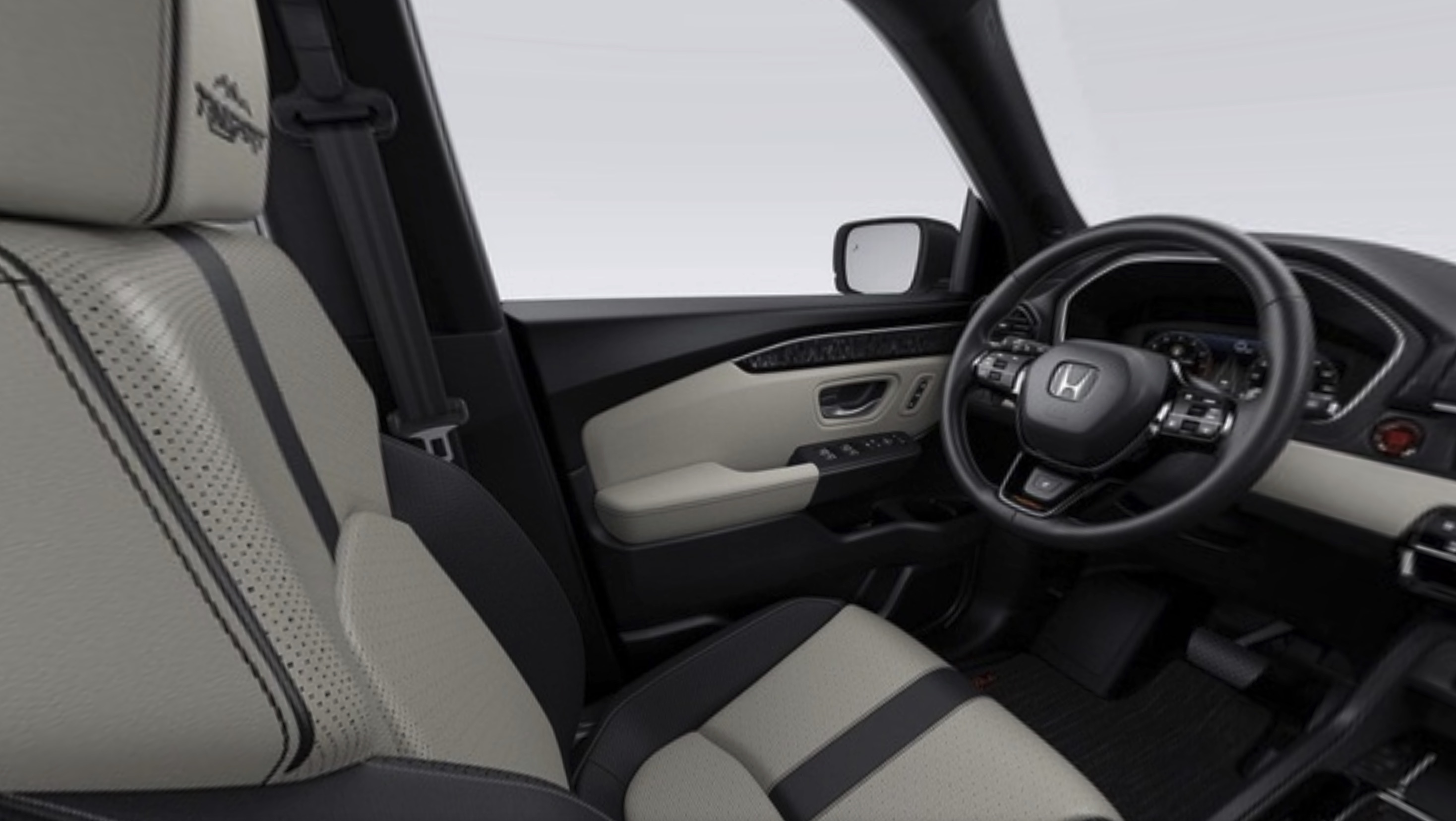 2026 Honda Passport Gray Perforated Leather with Contrast Stitching interior seating