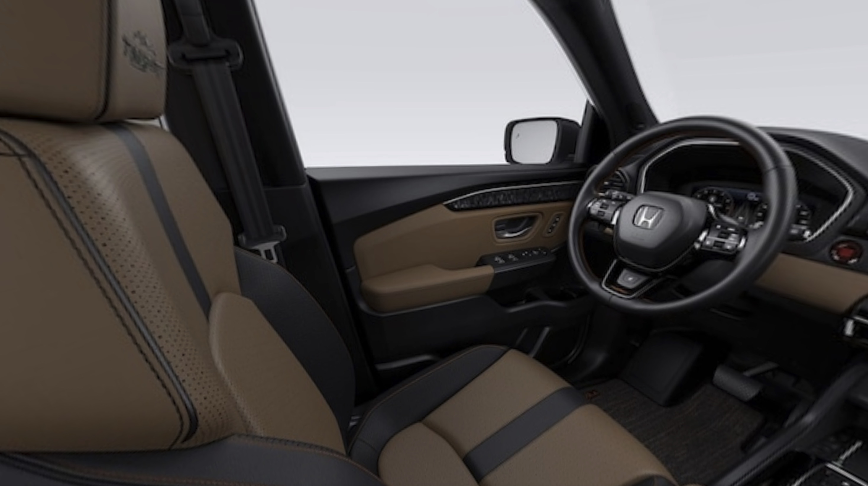 2026 Honda Passport Brown Perforated Leather with Contrast Stitching interior seating