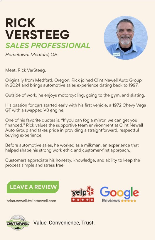 Rick VerSteeg Bio