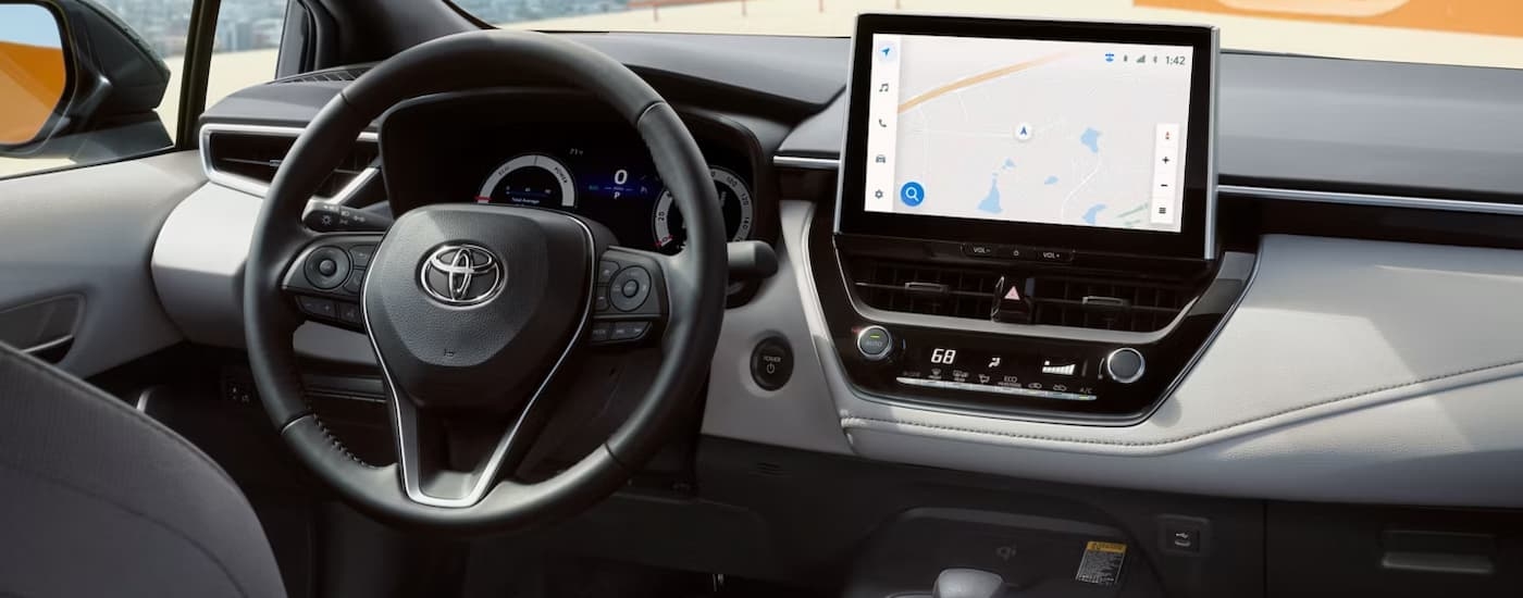 Infotainment display and digital gauge cluster on a 2026 Toyota Corolla