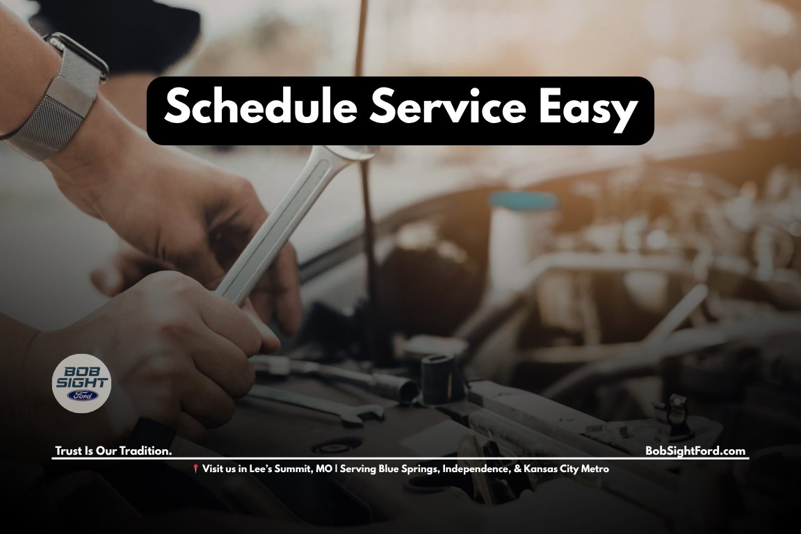 Ford service scheduling in Lee’s Summit Missouri at Bob Sight Ford showing online booking for Kansas City Metro drivers