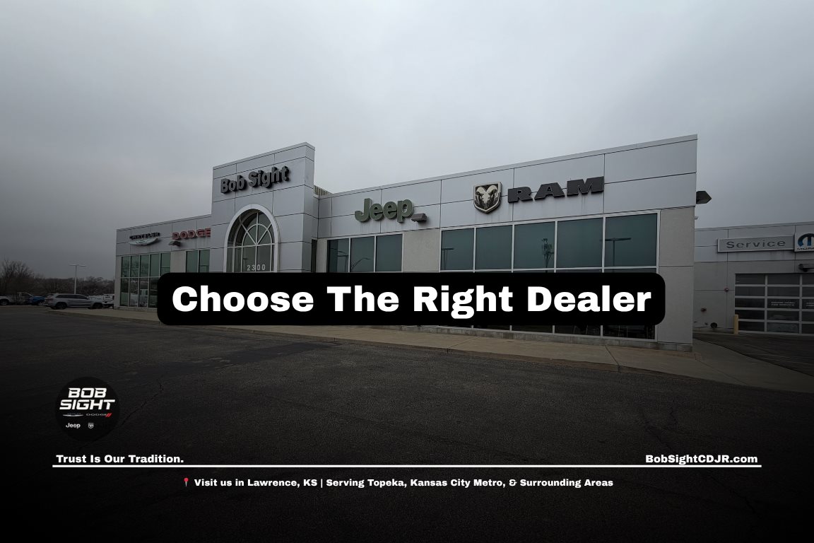 Jeep dealership location in Lawrence Kansas with inventory lineup helping drivers choose the right dealer near them