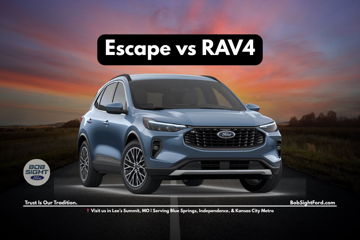 Ford Escape vs Toyota RAV4 comparison in Kansas City Metro showing two compact SUVs side by side for Missouri drivers evaluating options