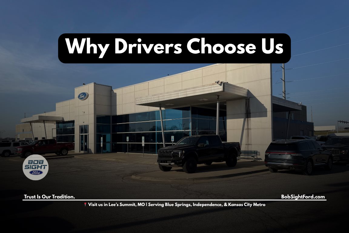 Bob Sight Ford dealership in Lee’s Summit Missouri serving Blue Springs MO drivers with new Ford vehicles and customer service support