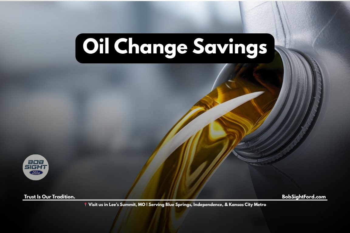 Ford oil change service in Lee’s Summit Missouri at Bob Sight Ford with technician performing routine maintenance for Kansas City drivers