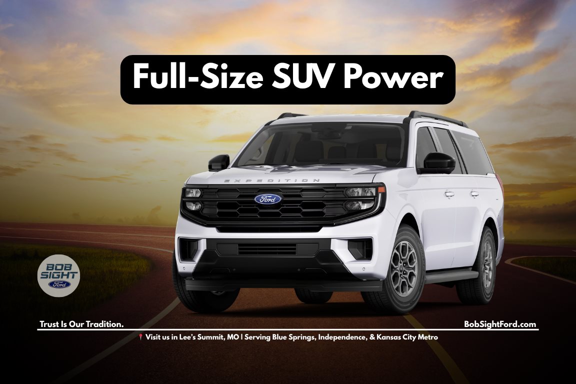 Ford Expedition full size SUV for sale near Kansas City at Bob Sight Ford in Lee’s Summit Missouri with spacious family ready design