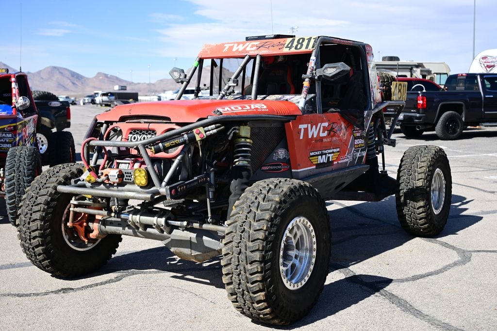 Monster truck in parking lot