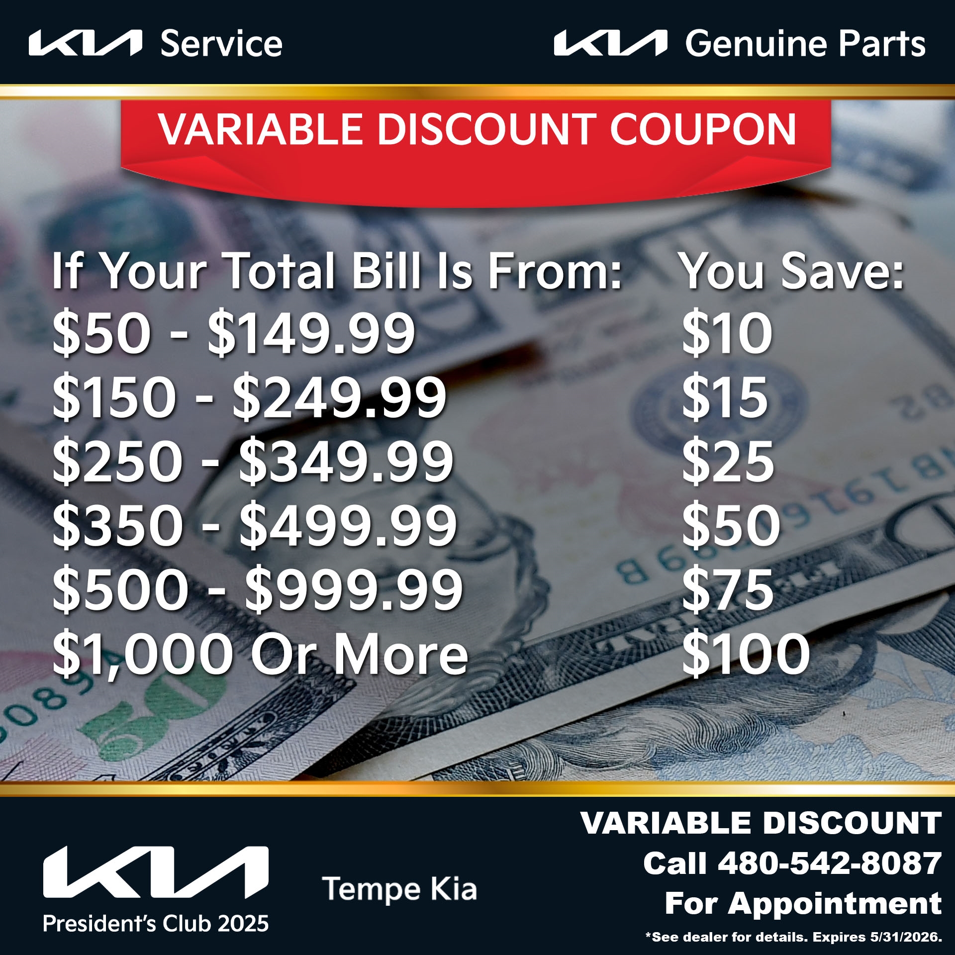 Variable Discount Coupon