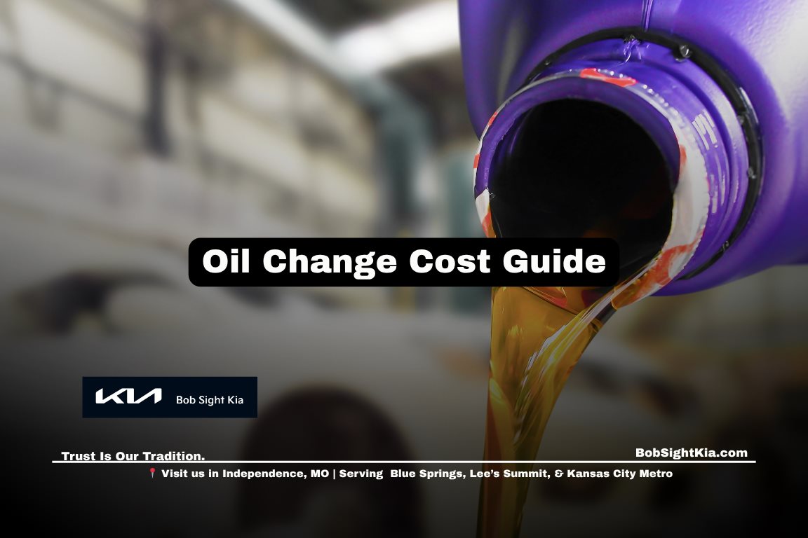 Kia service technician performing an oil change at Bob Sight Kia in Independence Missouri near Kansas City Metro