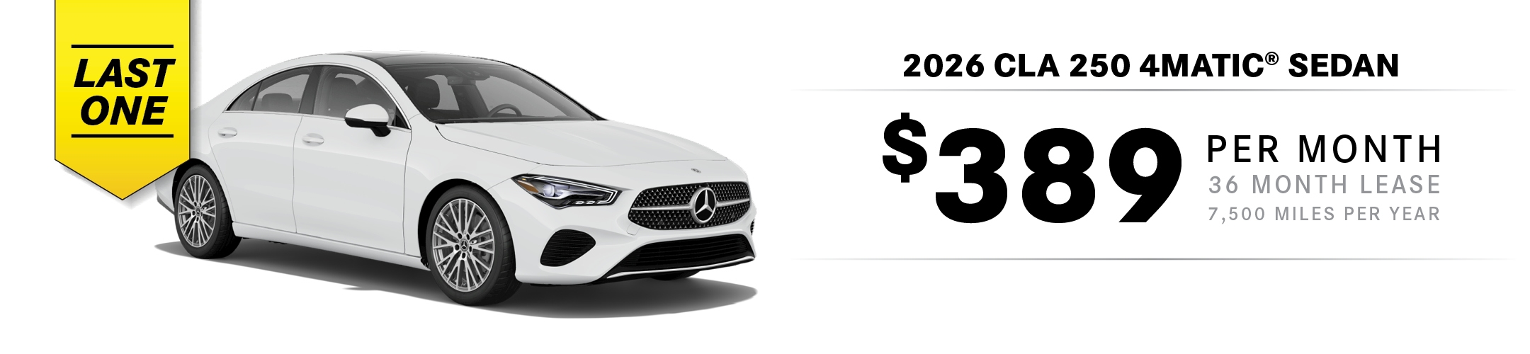 2026 Mercedes-Benz CLA 250 4MATIC Sedan Lease Special