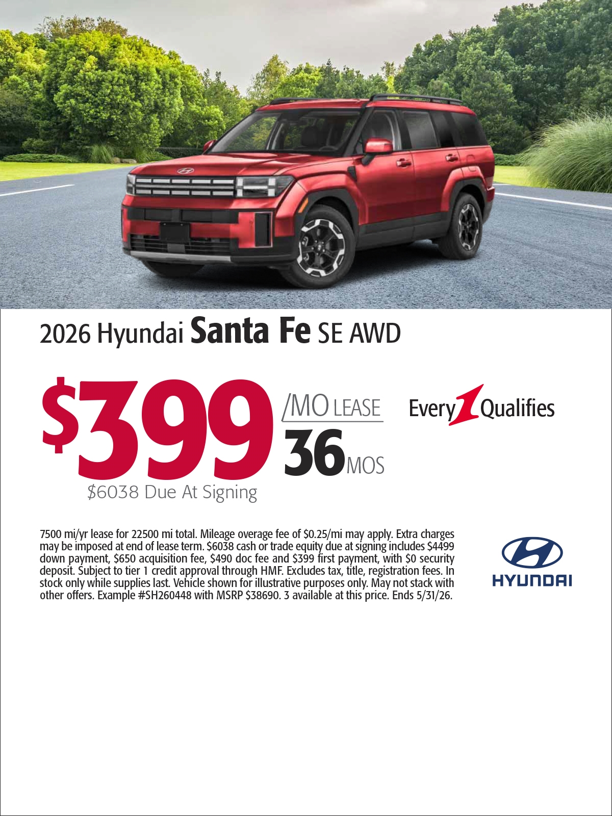2026 Hyundai Santa Fe SEL AWD