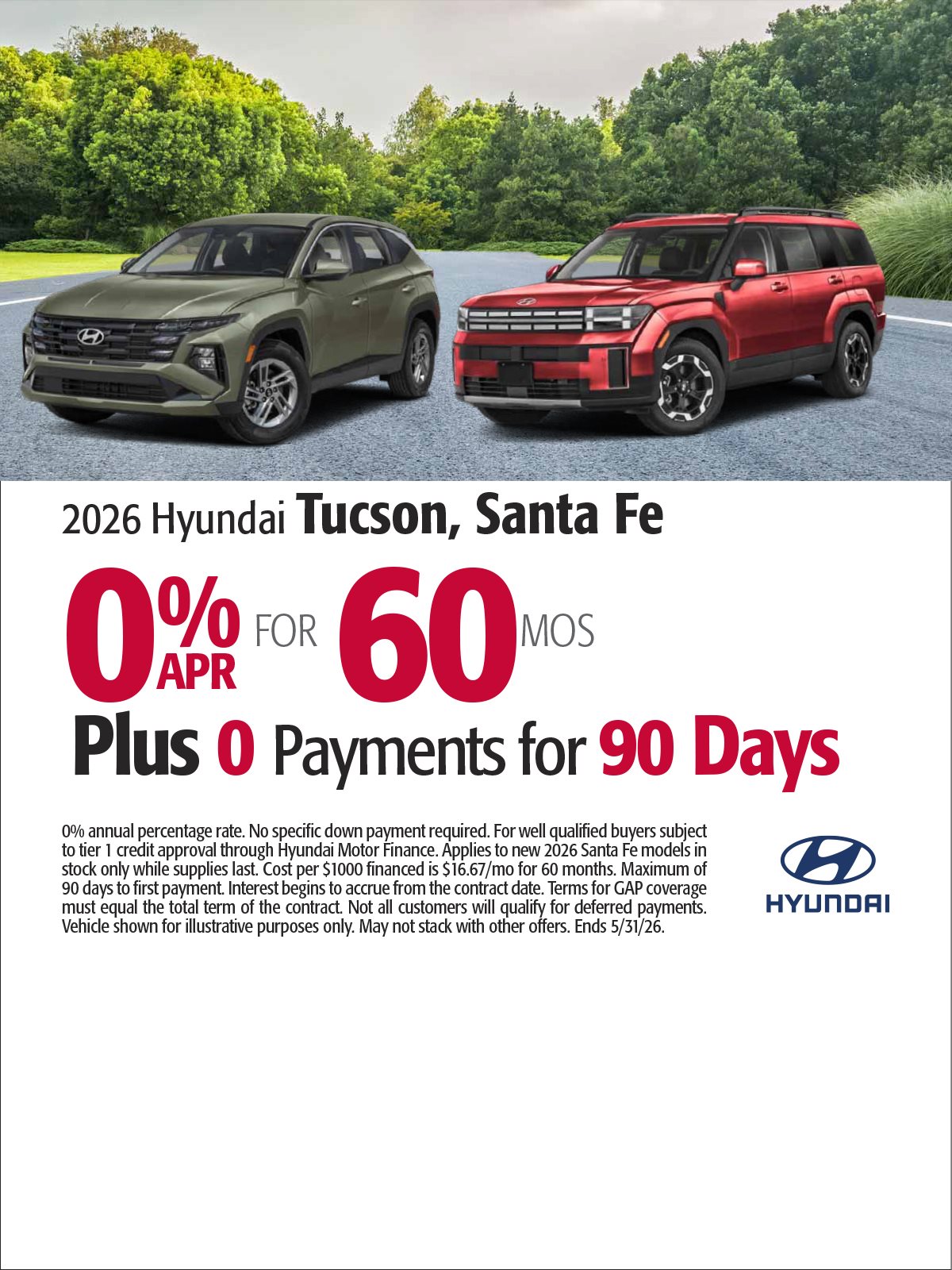 2026 Hyundai Tucson, Santa Fe