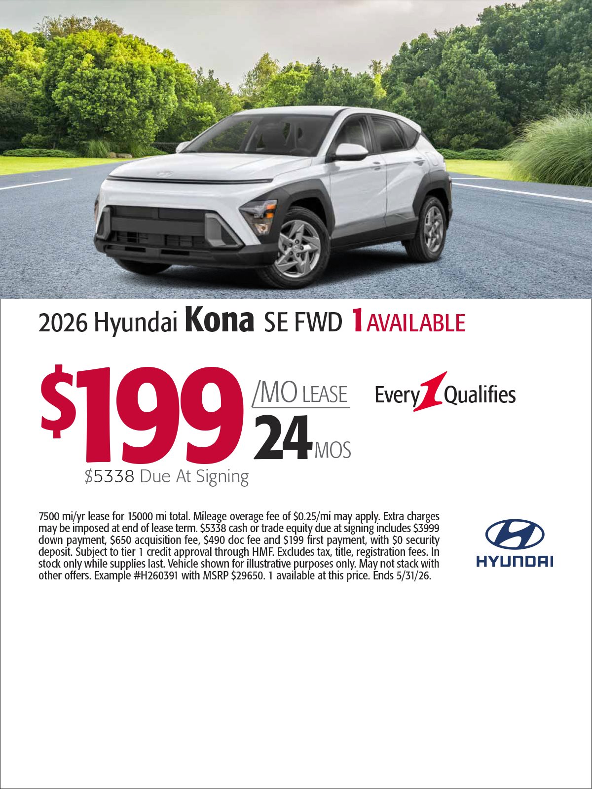 2026 Kona SE FWD