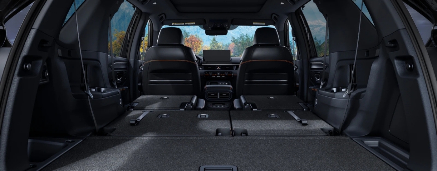 Black interior in a 2026 Honda Pilot TrailSport