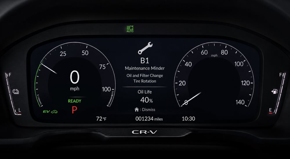 Honda Maintenance Minder showing B1 service code on instrument cluster