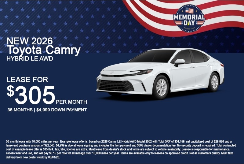 toyota camry lease deals, toyota of dartmouth in MA 