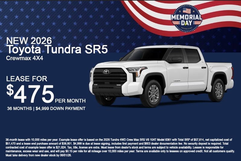 toyota tundra lease deals at Toyota of Dartmouth