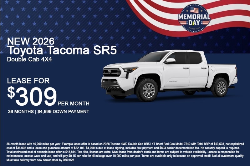 toyota tacoma lease deals at Toyota of Dartmouth