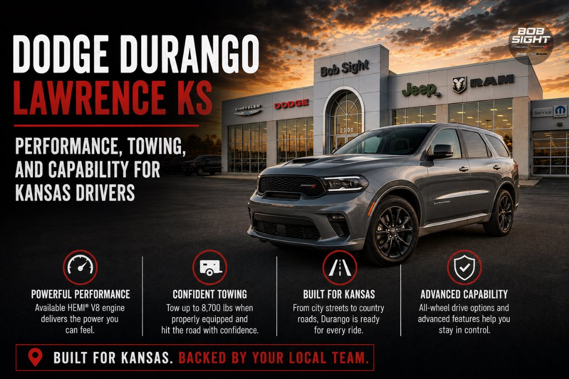 Dodge Durango in Lawrence KS with performance towing and capability for Kansas drivers