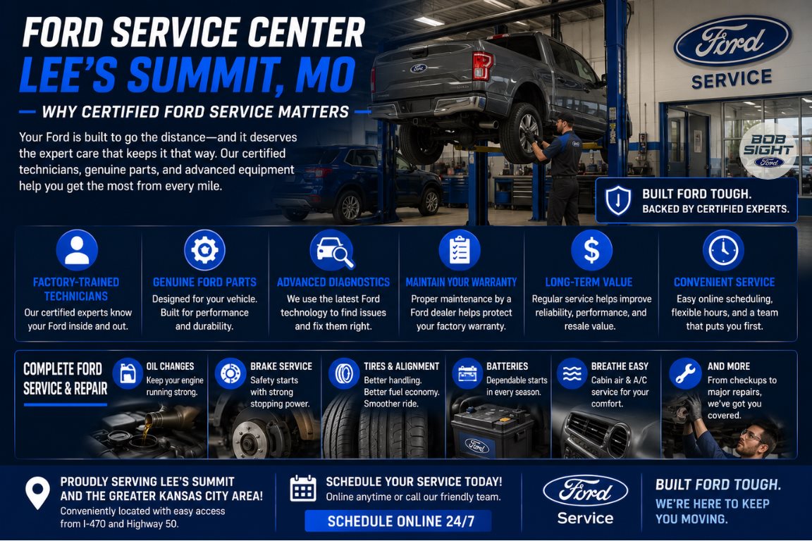 Ford service center in Lee’s Summit Missouri at Bob Sight Ford certified Ford service department