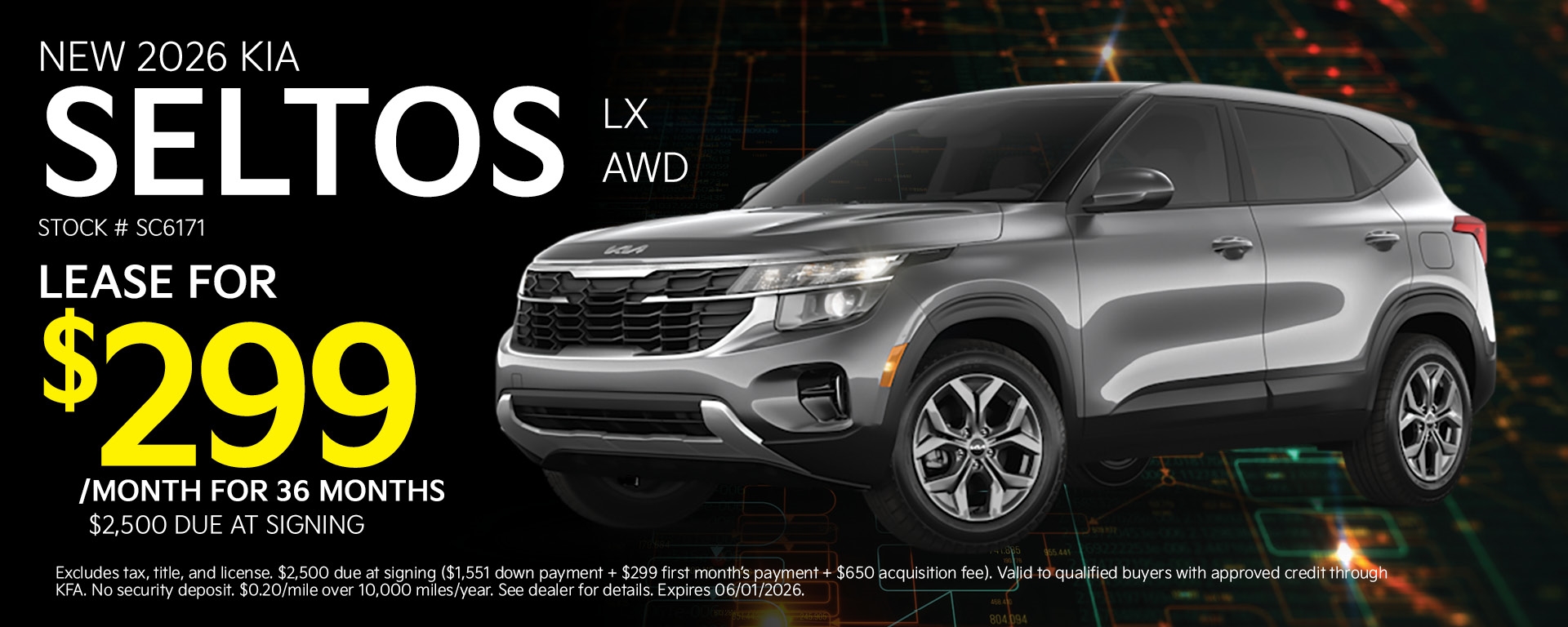 New 2026 Kia Seltos Lease for $299