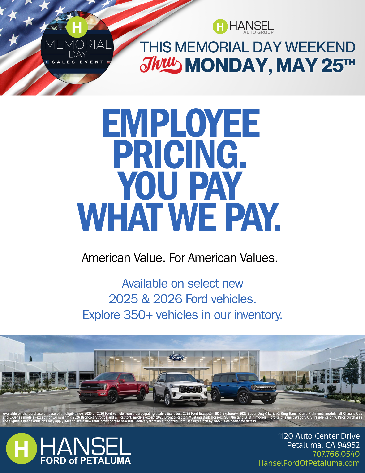 Ford Memorial Day Specials
