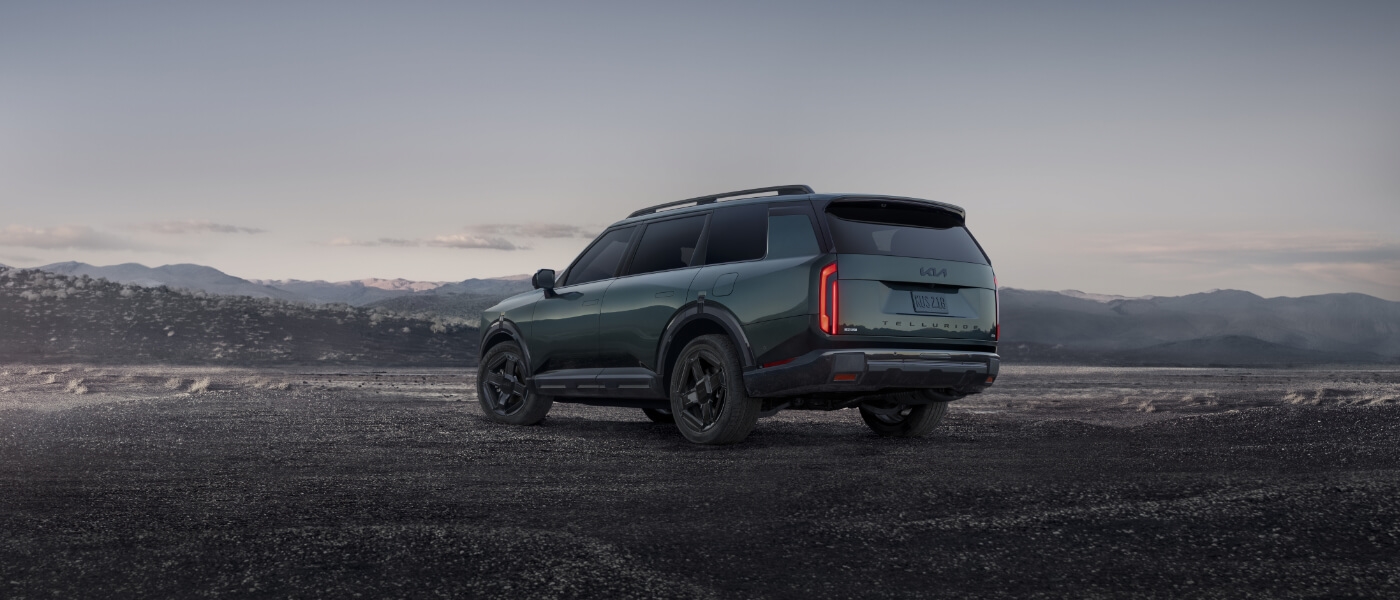 2027 Kia Telluride parked atop a mountain