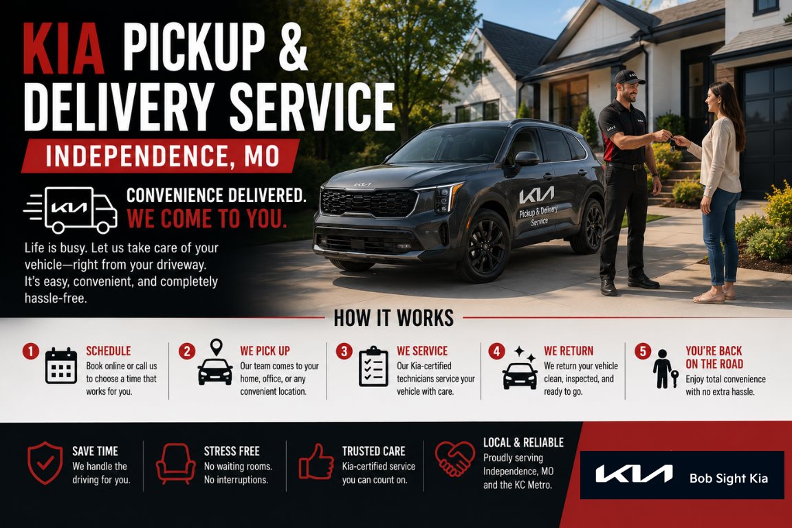 Kia pickup and delivery service in Independence Missouri from Bob Sight Kia for Kansas City area drivers