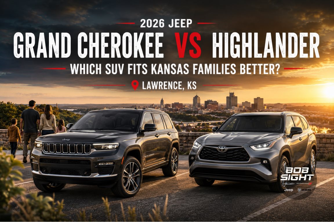 Jeep Grand Cherokee vs Toyota Highlander comparing family SUV options for Kansas drivers