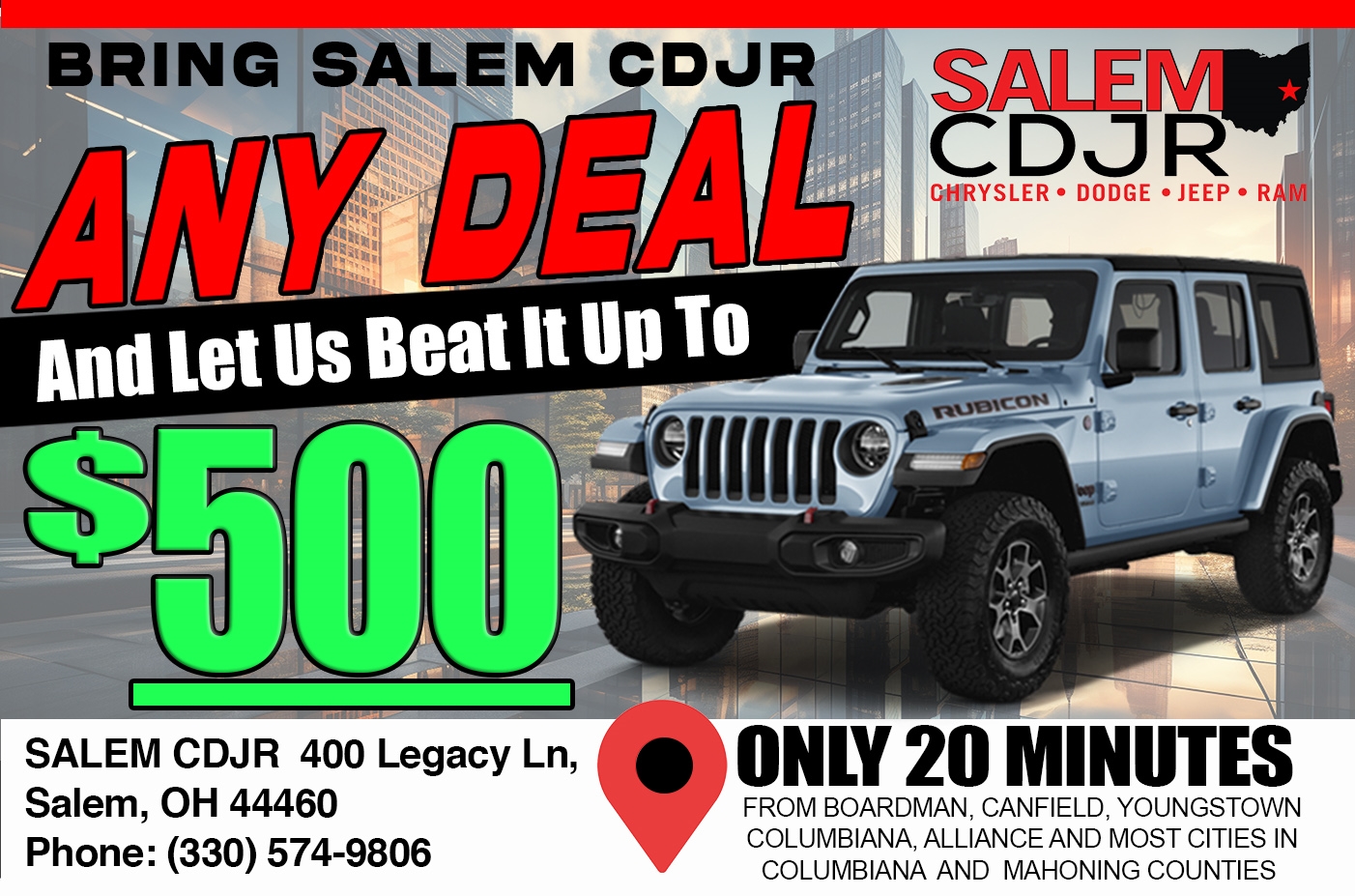 Let us beat any deal