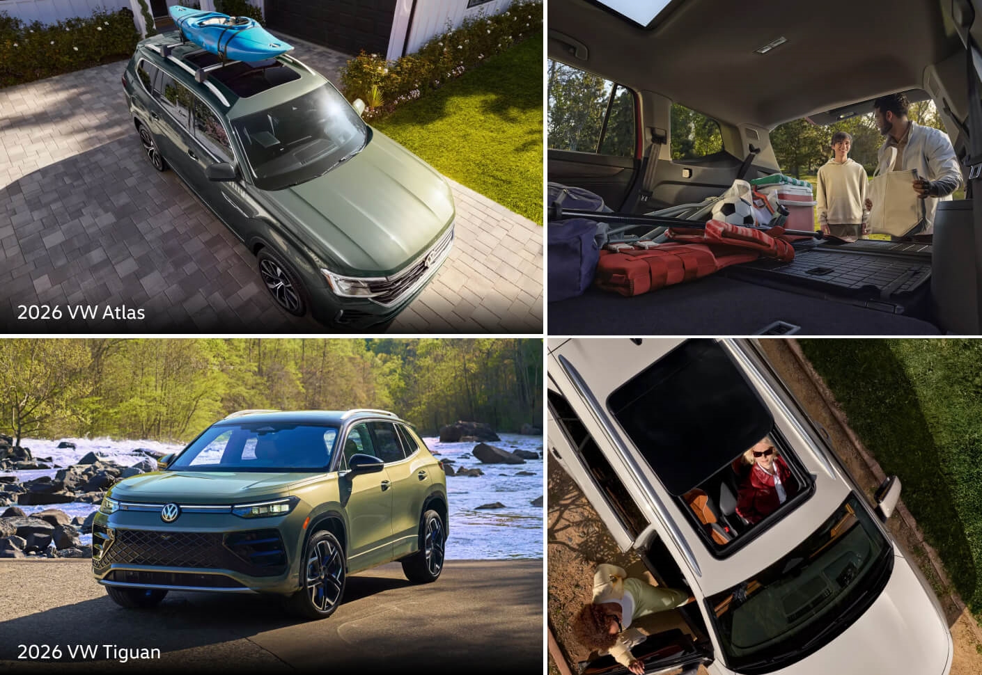 2026 VW Atlas and 2026 VW Tiguan interiors and exteriors shown