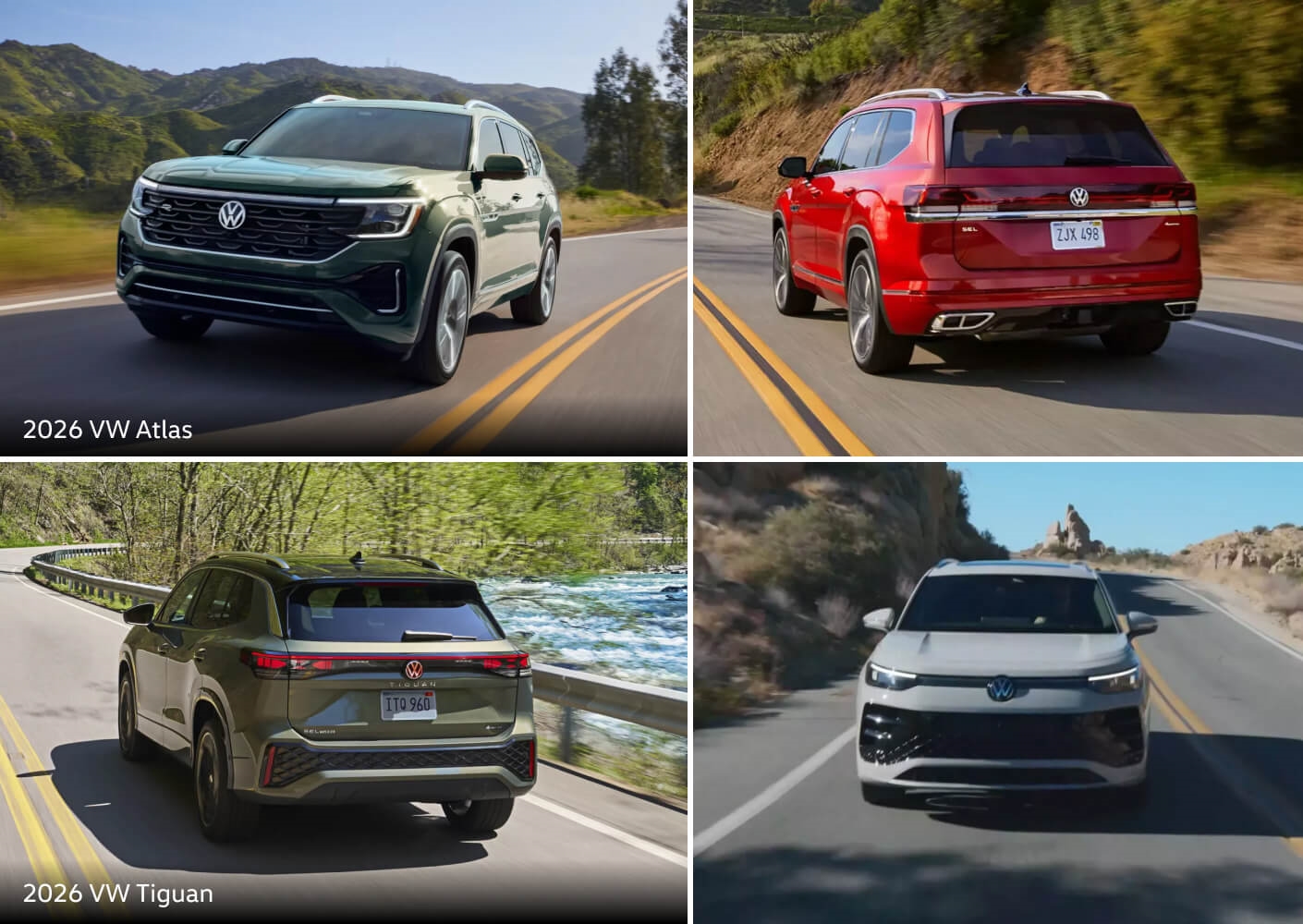 2026 VW Atlas and 2026 VW Tiguan exteriors shown