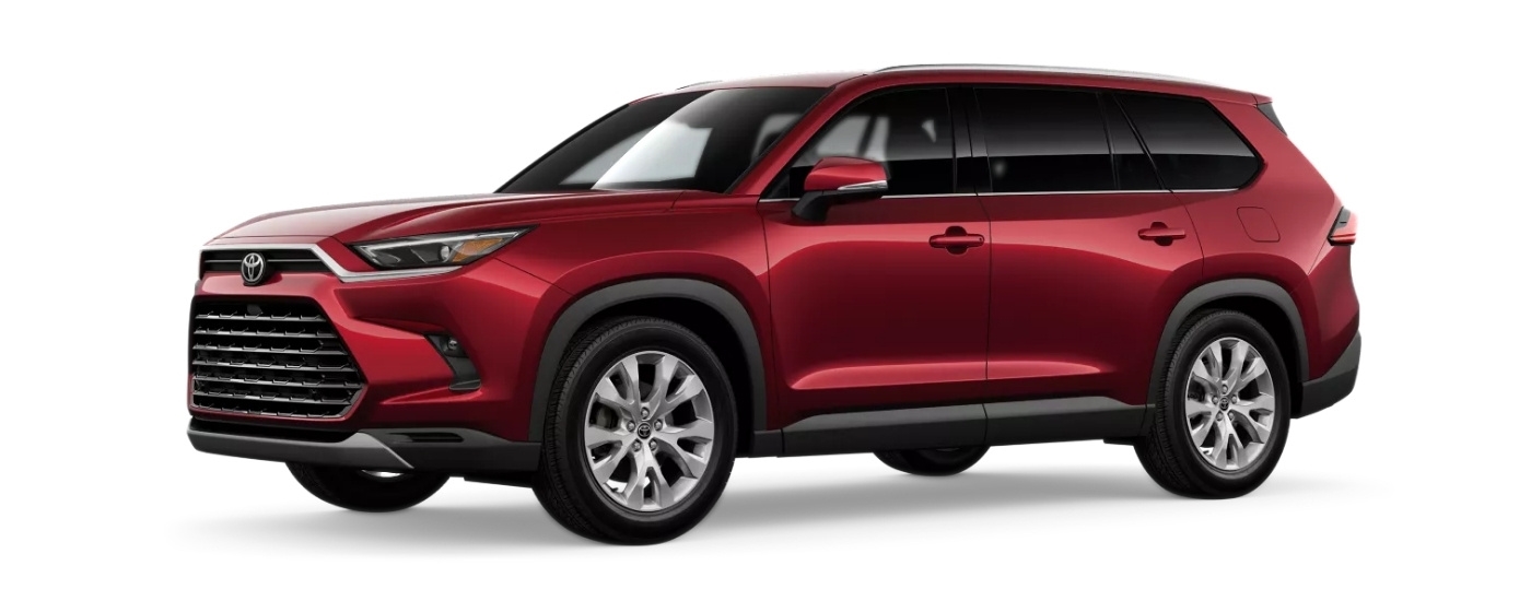 Red 2026 Toyota Grand Highlander Limited angled left