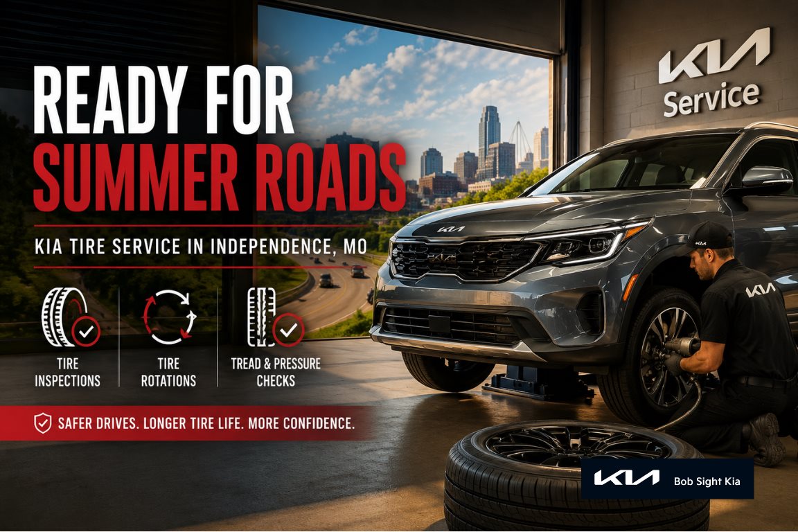 Kia tire service in Independence Missouri at Bob Sight Kia for summer highway driving preparation for Kansas City drivers