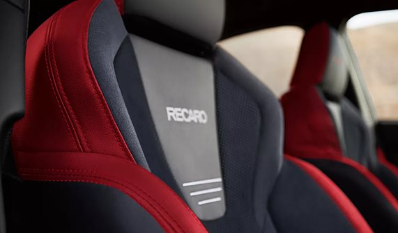 WRX GT standard Recaro performance-design front seats with bolstered side support