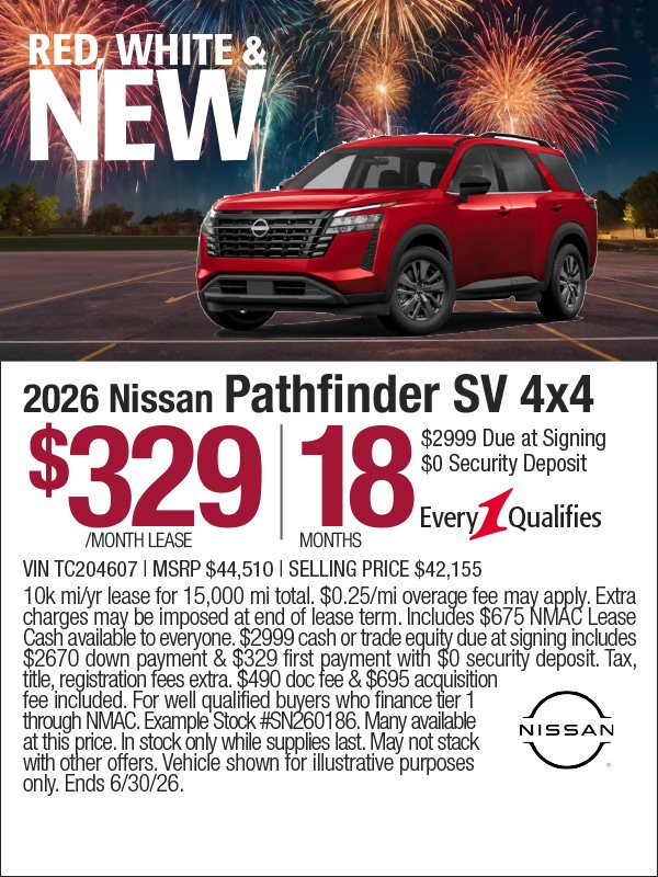 2026 Nissan Pathfinder SV 4x4