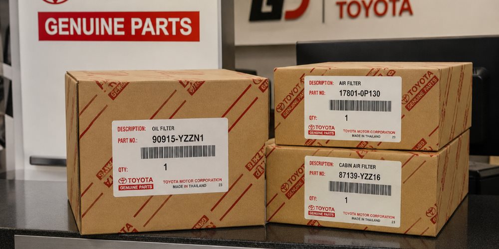 Genuine Toyota Parts on the parts counter at Toyota of Downtown Chicago in Lincoln Park