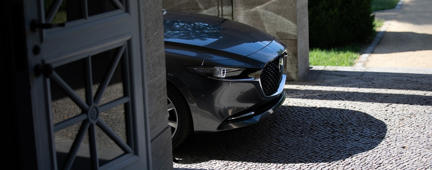 Front of a grey 2023 Mazda3