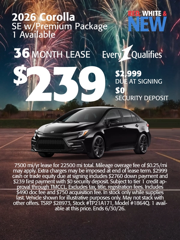 2026 Corolla SE w/Premium Package
