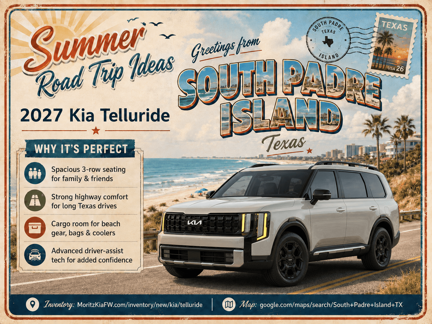 Kia Telluride South Padre Island road trip