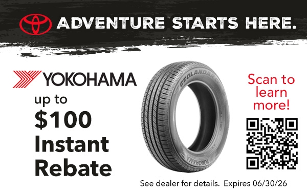 100 Yokohama instant rebate