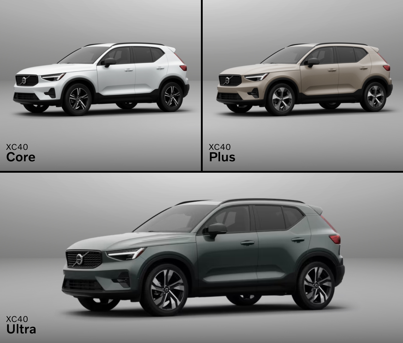 026 Volvo XC40 vs. 2025 Volvo XC40 Trims: Core, Plus, Ultra