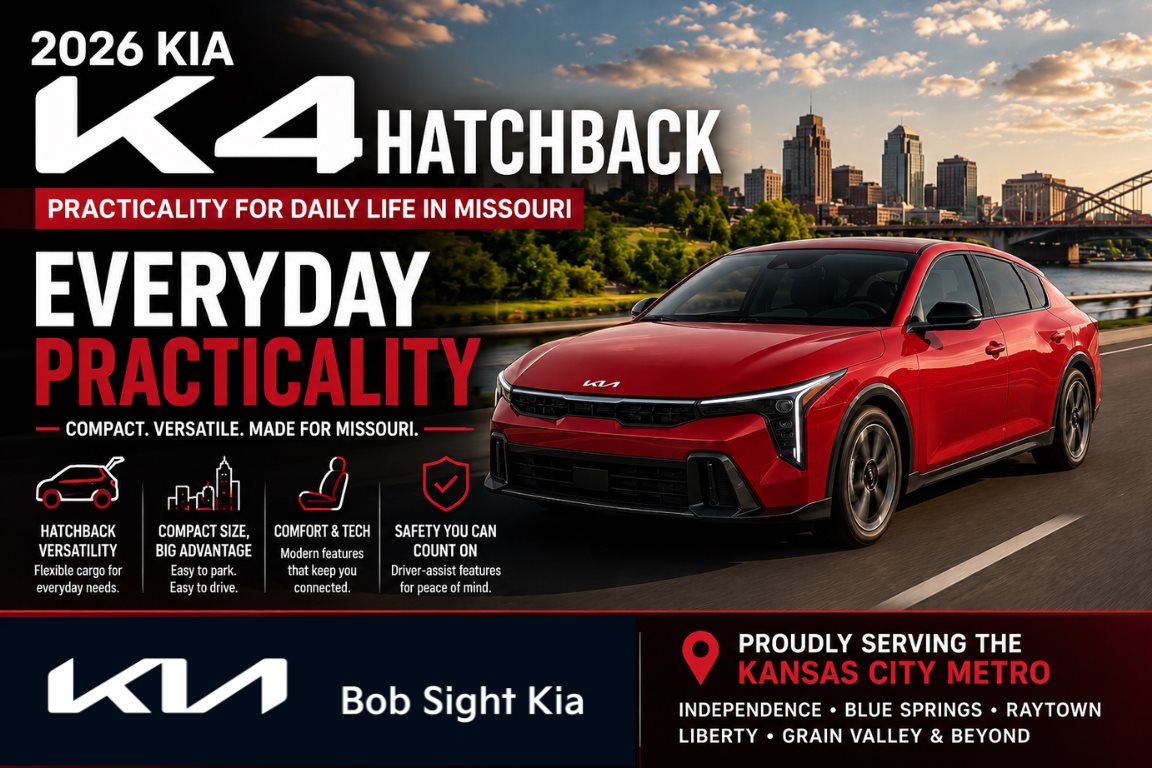 2026 Kia K4 Hatchback practicality for daily life in Missouri at Bob Sight Kia in Independence serving Kansas City drivers