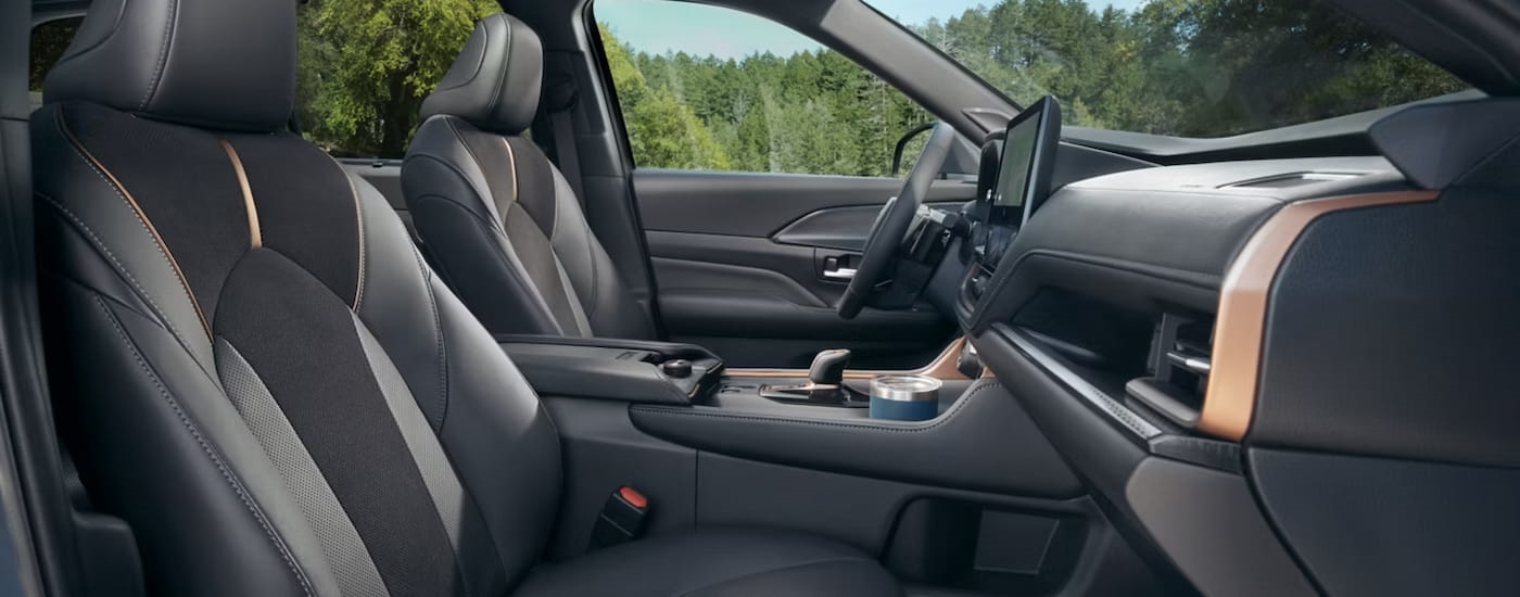 Front seats in the interior of a 2026 Toyota Grand Highlander.