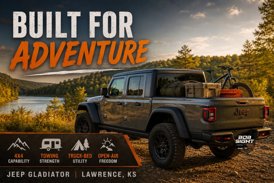 Jeep Gladiator in Lawrence KS for outdoor lifestyles camping trails and weekend adventures