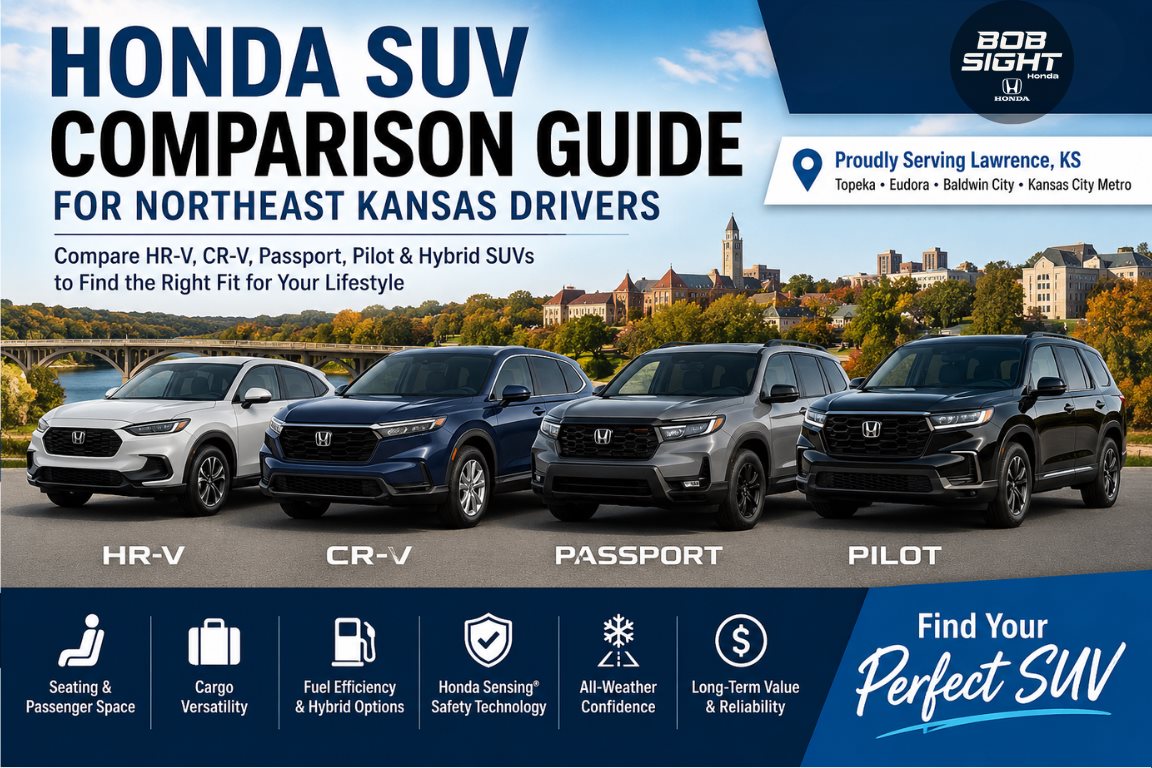 Honda SUV comparison for Kansas drivers exploring which Honda SUV best fits their lifestyle at Bob Sight Honda in Lawrence KS