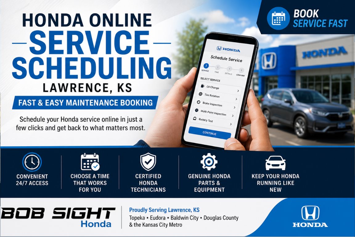 Honda online service scheduling in Lawrence KS with fast maintenance booking for busy drivers at Bob Sight Honda