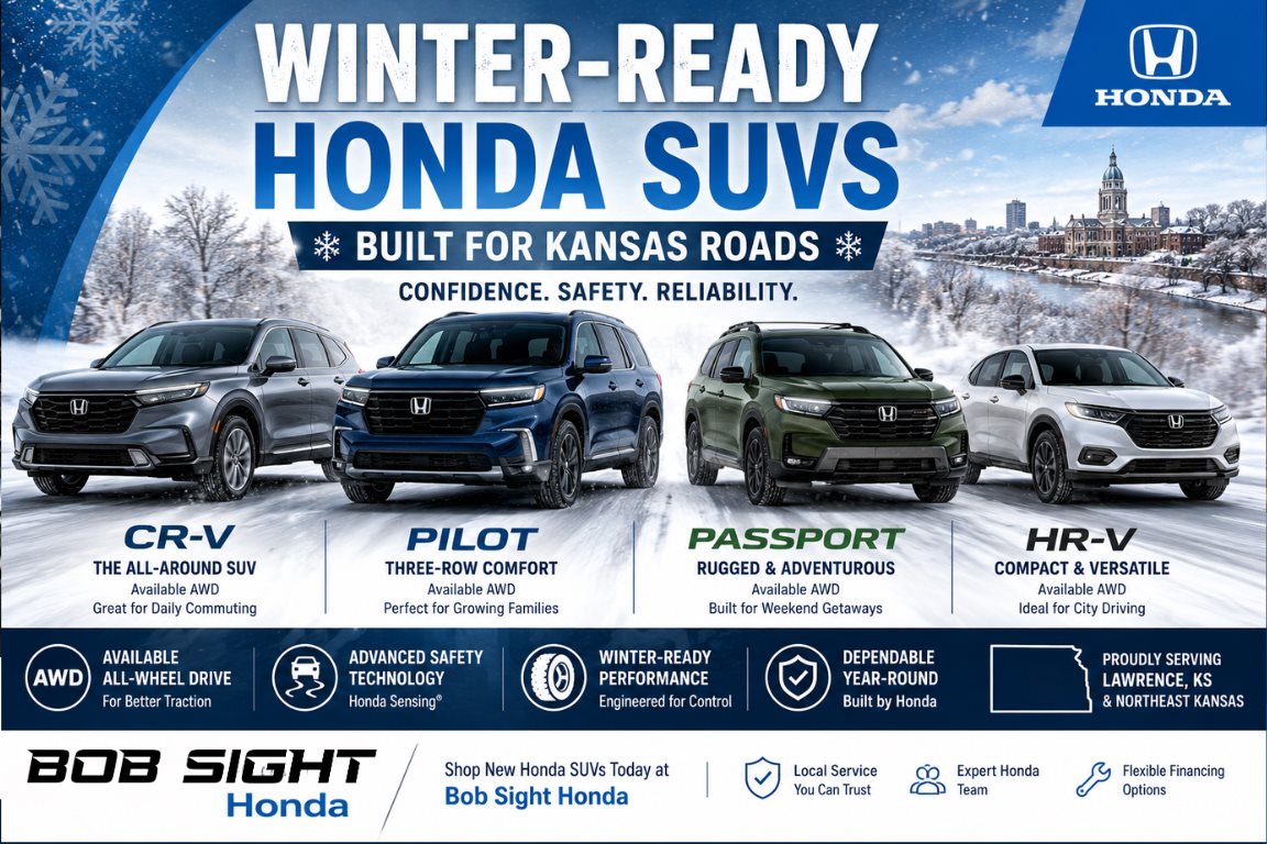 Best Honda SUVs for winter driving in Kansas comparing top Honda SUV models for snow ice and cold weather performance at Bob Sight Honda