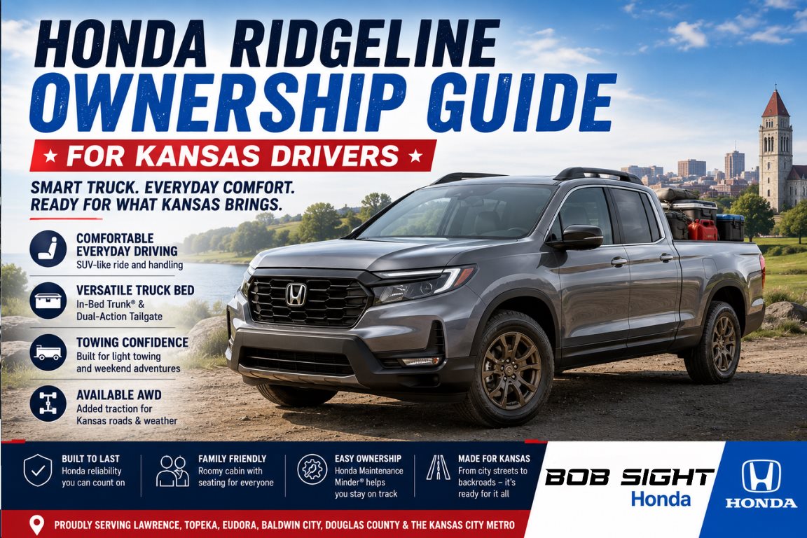 Honda Ridgeline ownership guide for Kansas drivers covering capability features ownership costs and buying considerations at Bob Sight Honda in Lawrence KS