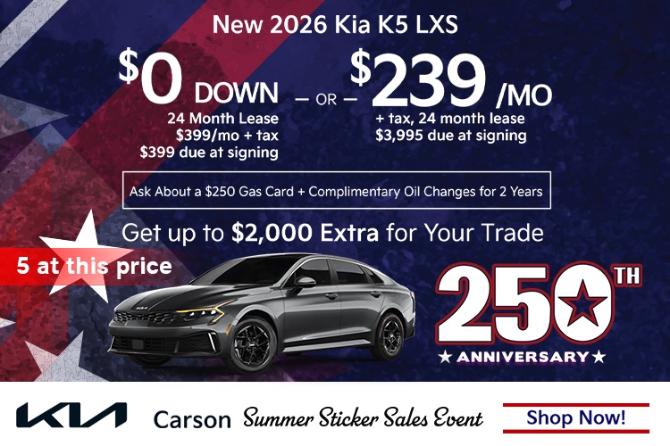 Select New 2025 & 2026 Kia Models